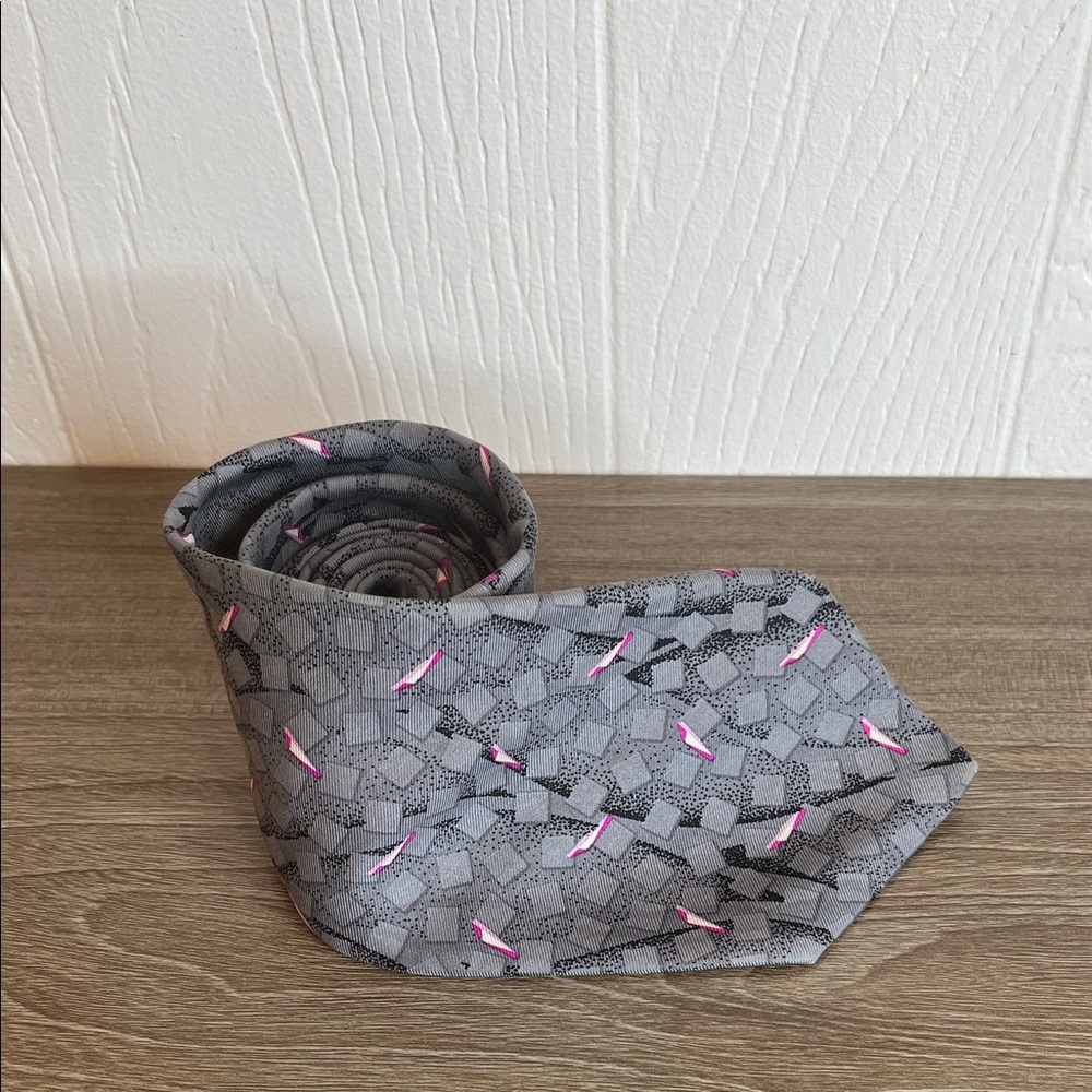 Givenchy Vintage Gray Geometric Patterned Men's T… - image 1